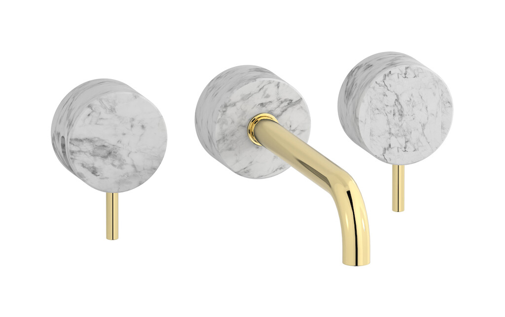 Смеситель с длинным изливом для раковины WE ARE IB mr307ii_1 Pale Gold Marmo