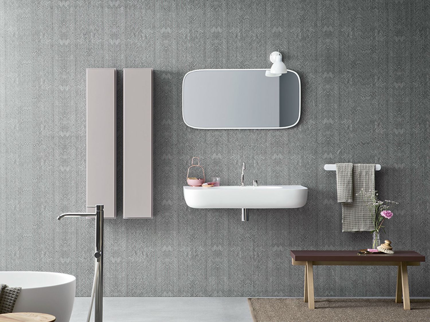 Настенный шкаф для ванной комнаты с дверцами Rexa эсперанто ARCH-00014524 - Вид №1