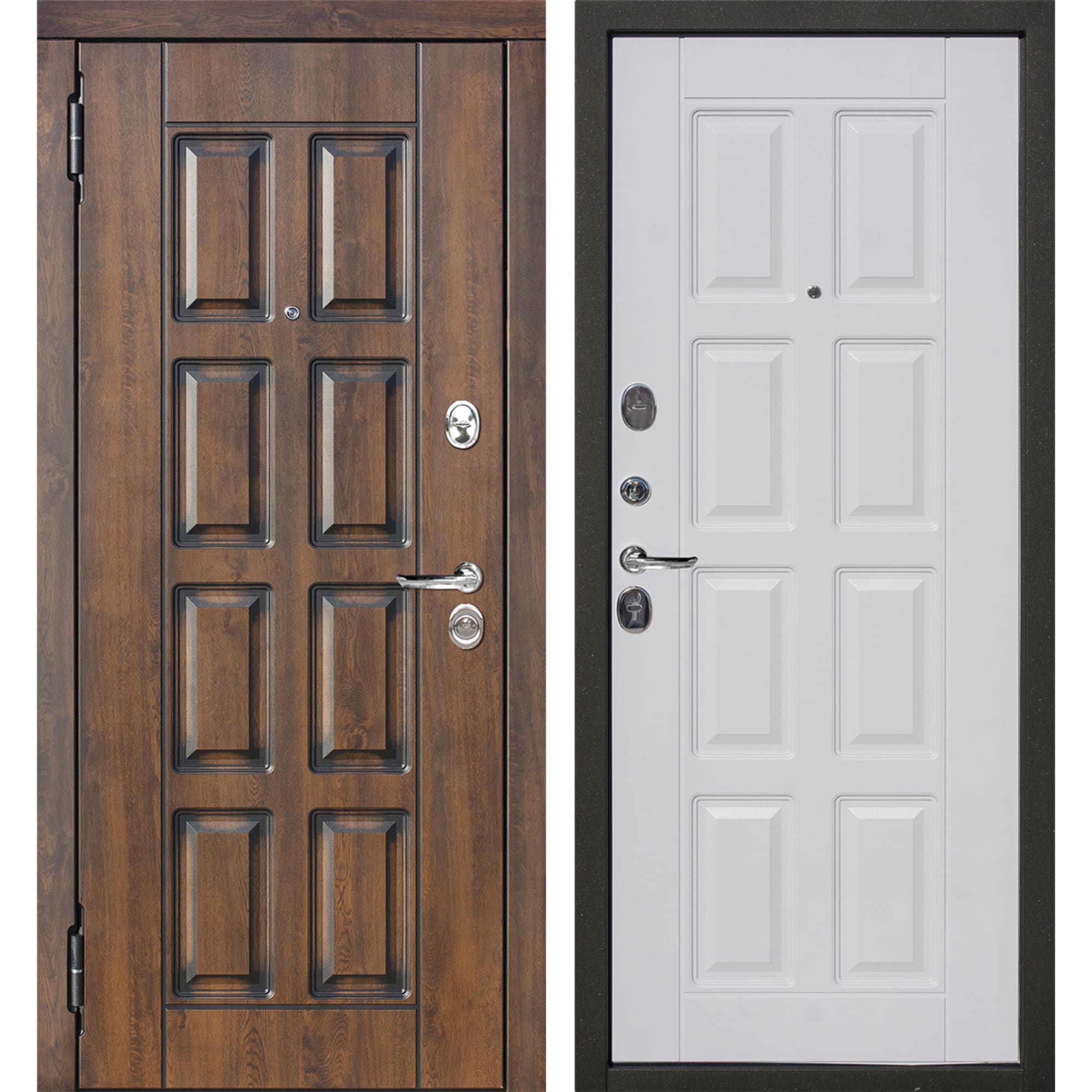 82120545 Дверь входная металлическая Мюнхен, 860 мм, левая, цвет белый винорит Santreyd 