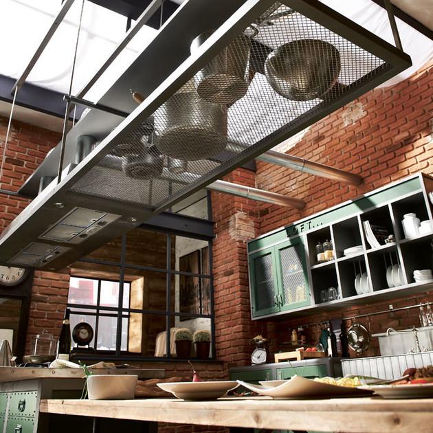 Marchi Cucine Встроенная кухня из нержавеющей стали с островом Loft sun-id-1442718 - Вид №3