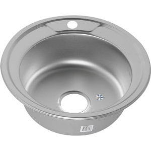 Мойка 490 MELANA 0,8/180 ДЕКОР врезная круглая с сифоном (090D t *12)
