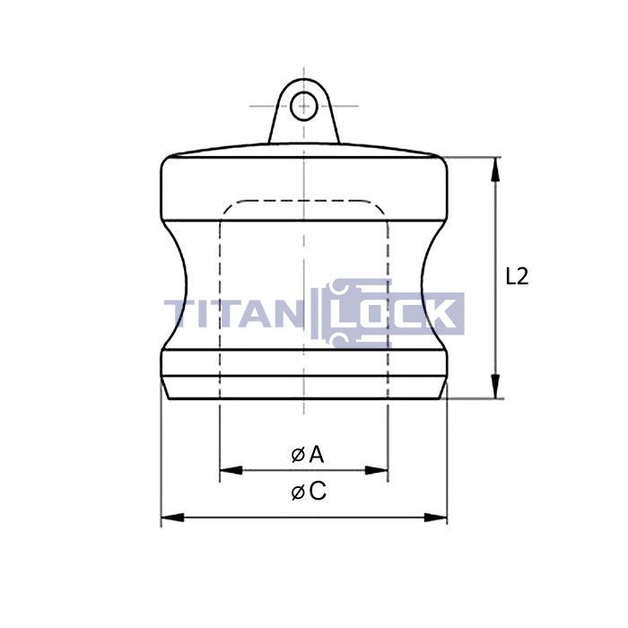 Камлок полипропиленовый тип DР, заглушка для розетки 2", TL200DPPP TITAN LOCK  - Вид №1