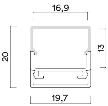 HER Линейный световой профиль из алюминия для светодиодных модулей  Pf050  - Вид №2
