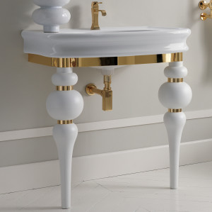 VV3090 3SC Консоль Via Veneto с умывальником и сифоном LA12, белый матовый Classico