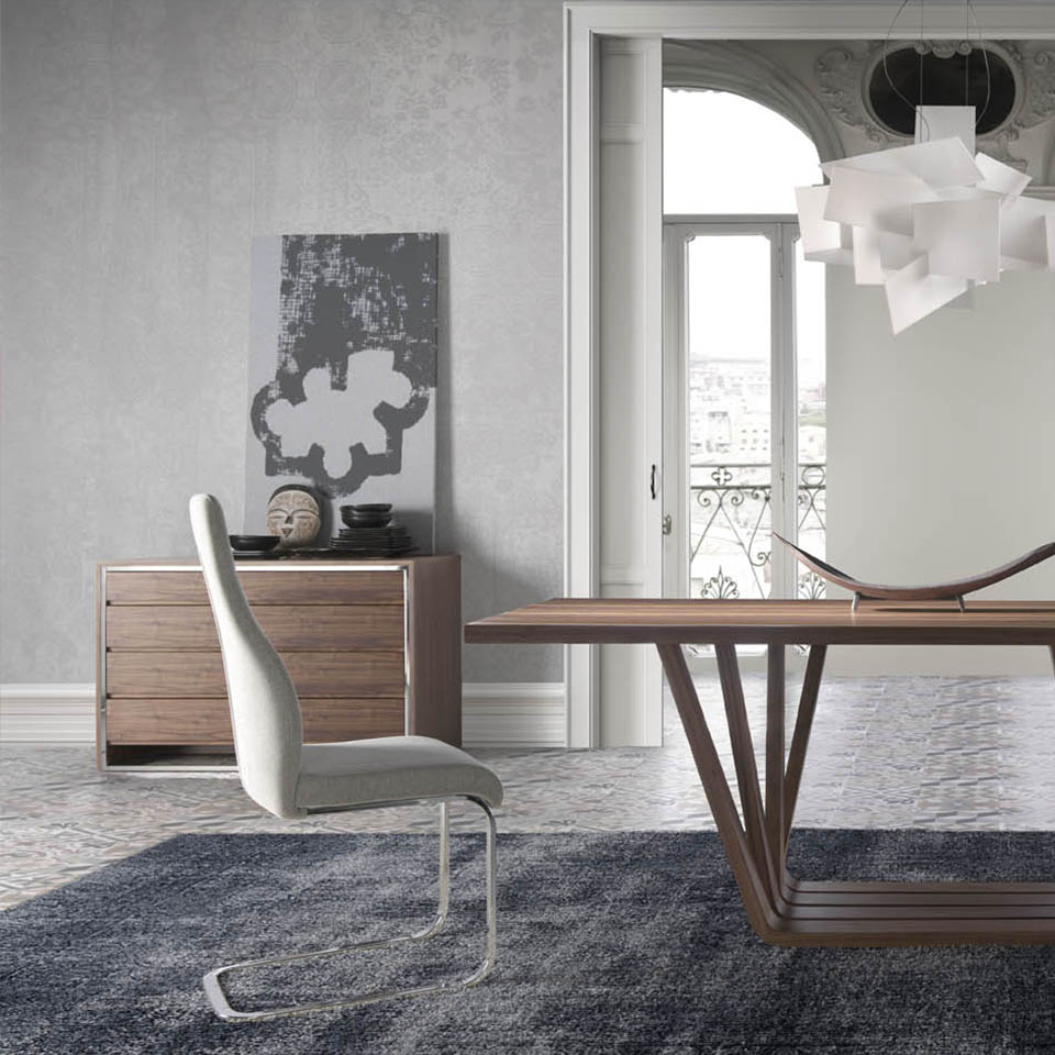 Комод с 4 ящиками орех Style от Angel Cerda ANGEL CERDA ДИЗАЙНЕРСКИЕ 148711 Бежевый;орех  - Вид №2