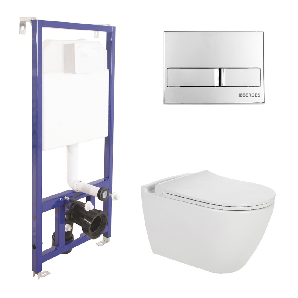 043213 Подвесной унитаз настенный Белый BERGES  Турция 