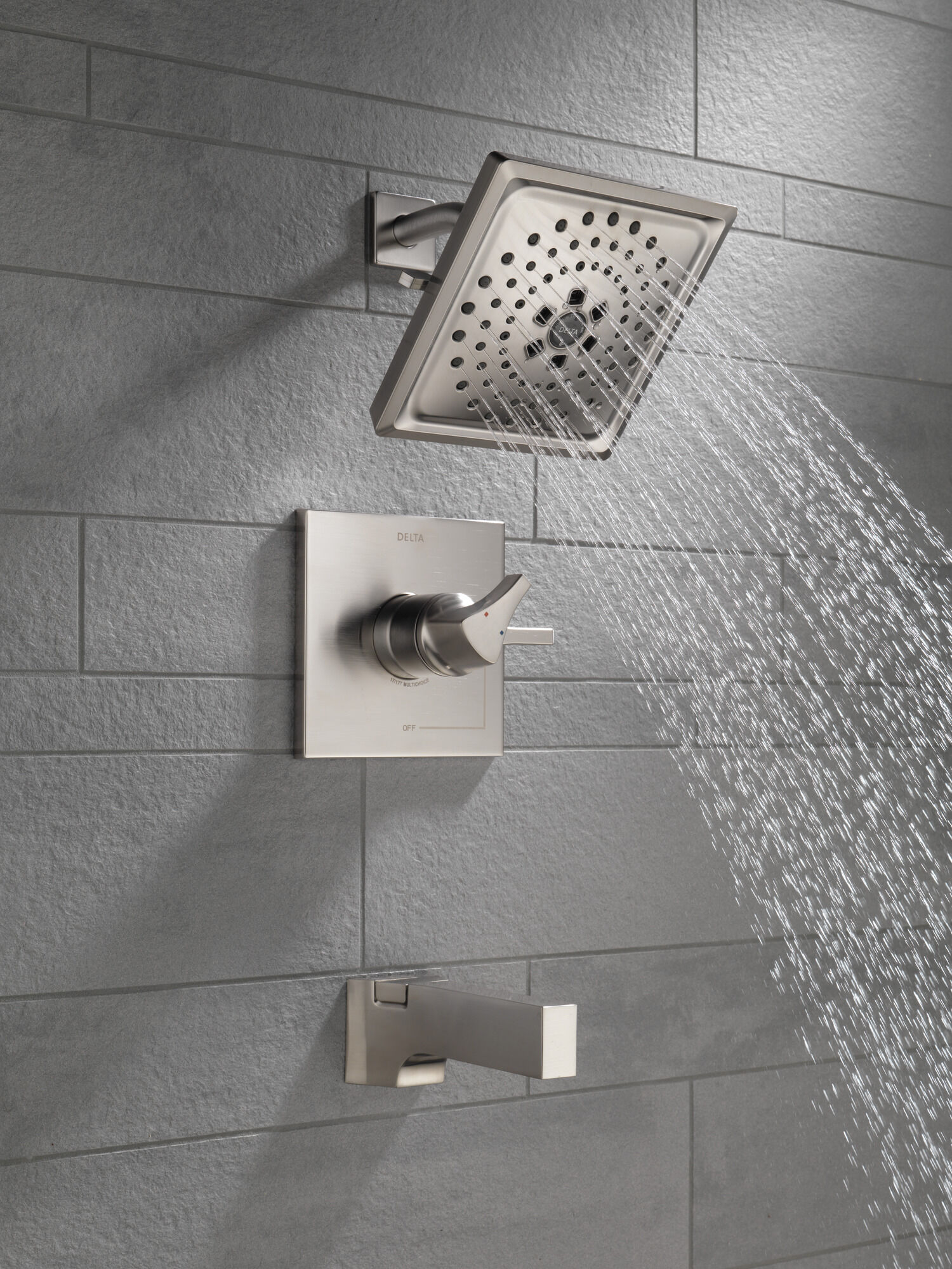 T17474-SS Monitor® 17 Series H2Okinetic® для ванны и душа Delta Faucet Zura Нержавеющая сталь  - Вид №1