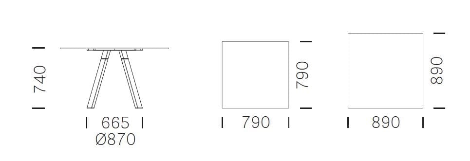Деревянный квадратный стол Pedrali Arki-Table ARCH-00078360 - Вид №1