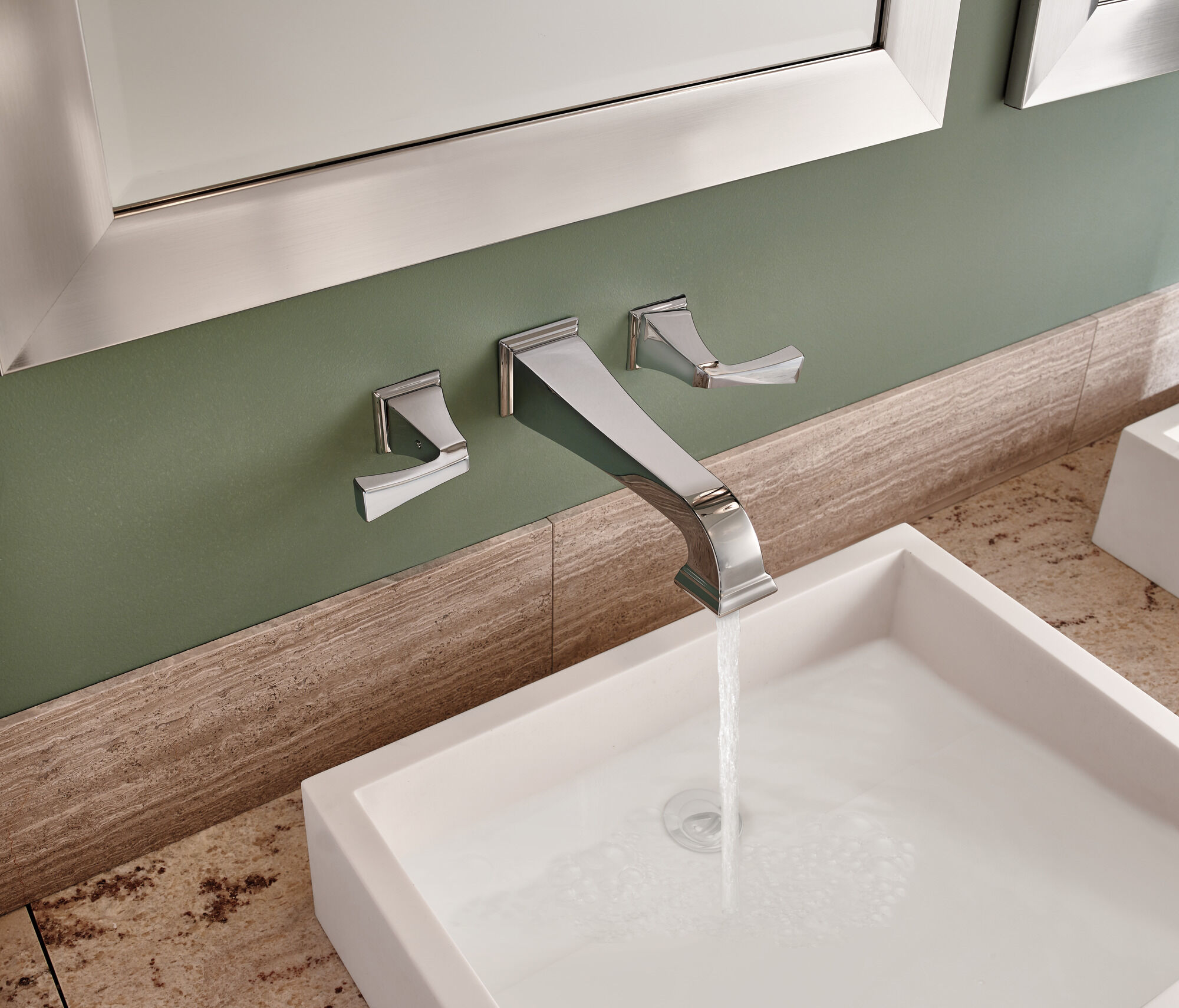 T3551LF-WL Накладка для смесителя для ванной комнаты с двумя ручками Delta Faucet Dryden Хром  - Вид №1