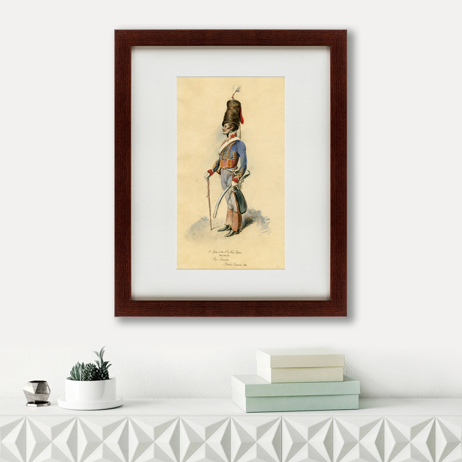 Литография на тонированной бумаге 42х52 см "Friedrich Wilhelm August Heinrich Ferdinand von Steuben, КАРТИНЫ В КВАРТИРУ  135627 Белый;коричневый;разноцветный  - Вид №1