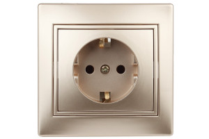 16070012 Розетка 120604 2PE Schuko со шторками, 16А, 250В, IP20, СУ, , Б0030075 Intro Plano