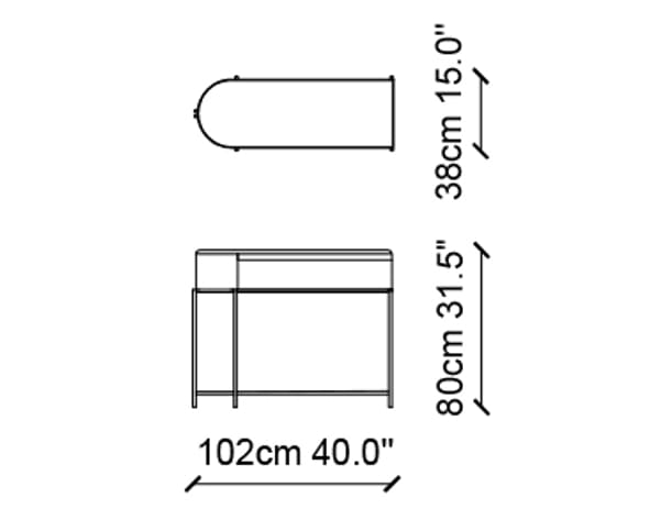 Деревянная и металлическая консоль с ящиком NDESIGN румяна ARCH-00003522 - Вид №2