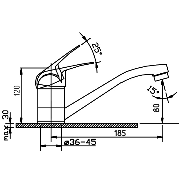 40-02 Echo  Смеситель для кухни  ARGO kran 4002echo - Вид №1