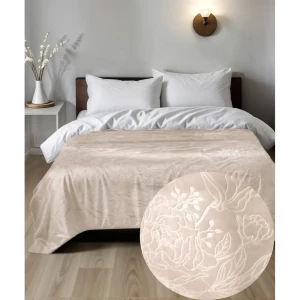 89397777 Покрывало Bouquet 240x260 см велсофт цвет кремовый STLM-1475483