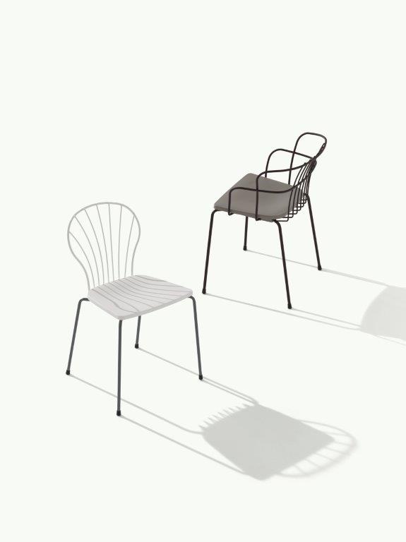 Flint 535-A Кресло со стальным каркасом и спинкой на 4 ножках, сиденье из полиамида, дерева ироко или кожи. Et al. Flint - Вид №5