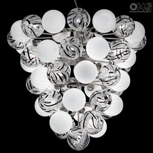 2678 ORIGINALMURANOGLASS Люстра Atmosphera - чёрно-белая с серебром и миллефиори - Original Murano Glass OMG 90 см