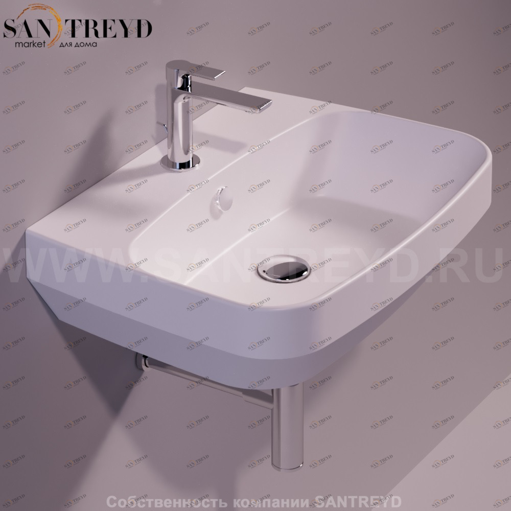 BB10BIANCOMATT Подвесная раковина настенная прямоугольная Simas Baden Baden белая