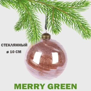 91422773 Елочный шар Merry green MG24143 Mg24143 10 см стекло разноцветный STLM-1518956