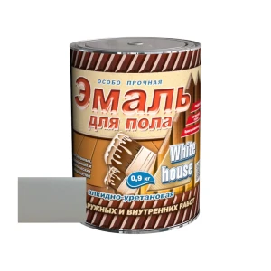 90196876 Эмаль для пола алкидно-уретановая White House мокрый асфальт 0.9 кг STLM-1356046