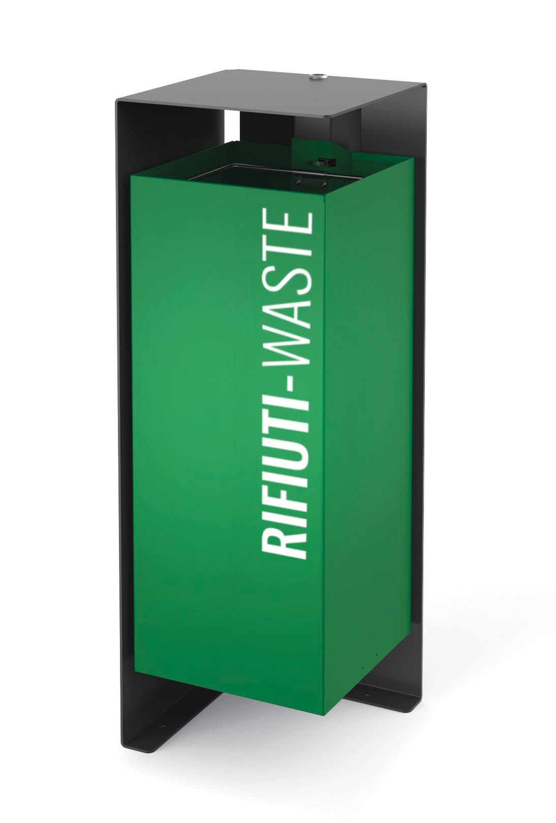 Оцинкованная стальная корзина для мусора с крышкой для мусора City Design DIVISION ARCH-00070537 - Вид №2