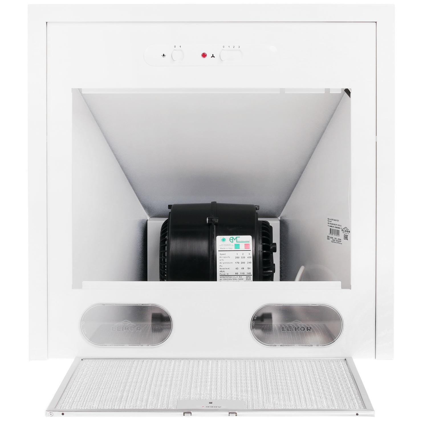 7915239 Вытяжка каминная ELIKOR Вента 50П-430-П3Л белый STDN-0099208 - Вид №6
