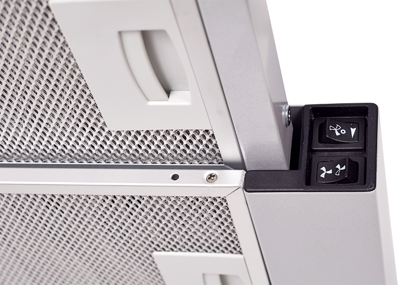 SLIMLUX II 60 XG Встраиваемая вытяжка, ширина 60 см, отвод/рециркуляция, 550 м3/час, механическое управление, 3 скорости, освещение 2х40 вт, металлические жироулавливающие фильтры, угольный фильтр с3с (опция), 38-54 дб, цвет нержавеющая сталь (португалия Santreyd  - Вид №1