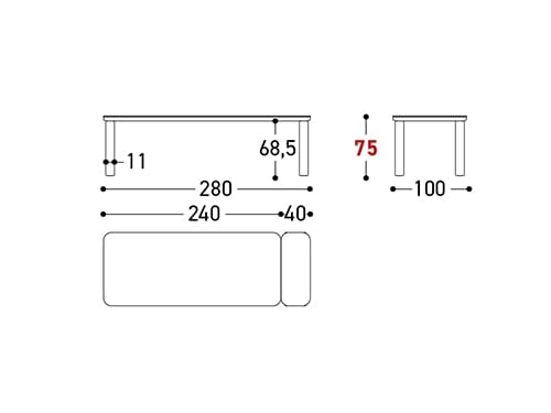 Выдвижной прямоугольный садовый стол Varaschin Customade ARCH-00061802 - Вид №14