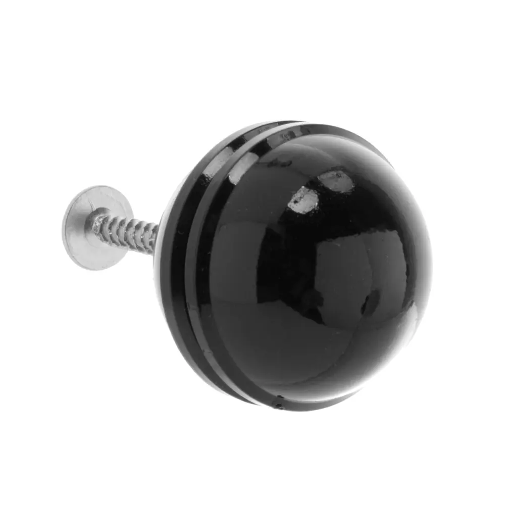 Мебельная ручка-кнопка Elikor 51 пластик цвет чёрный STLM-2161366 - Вид №1