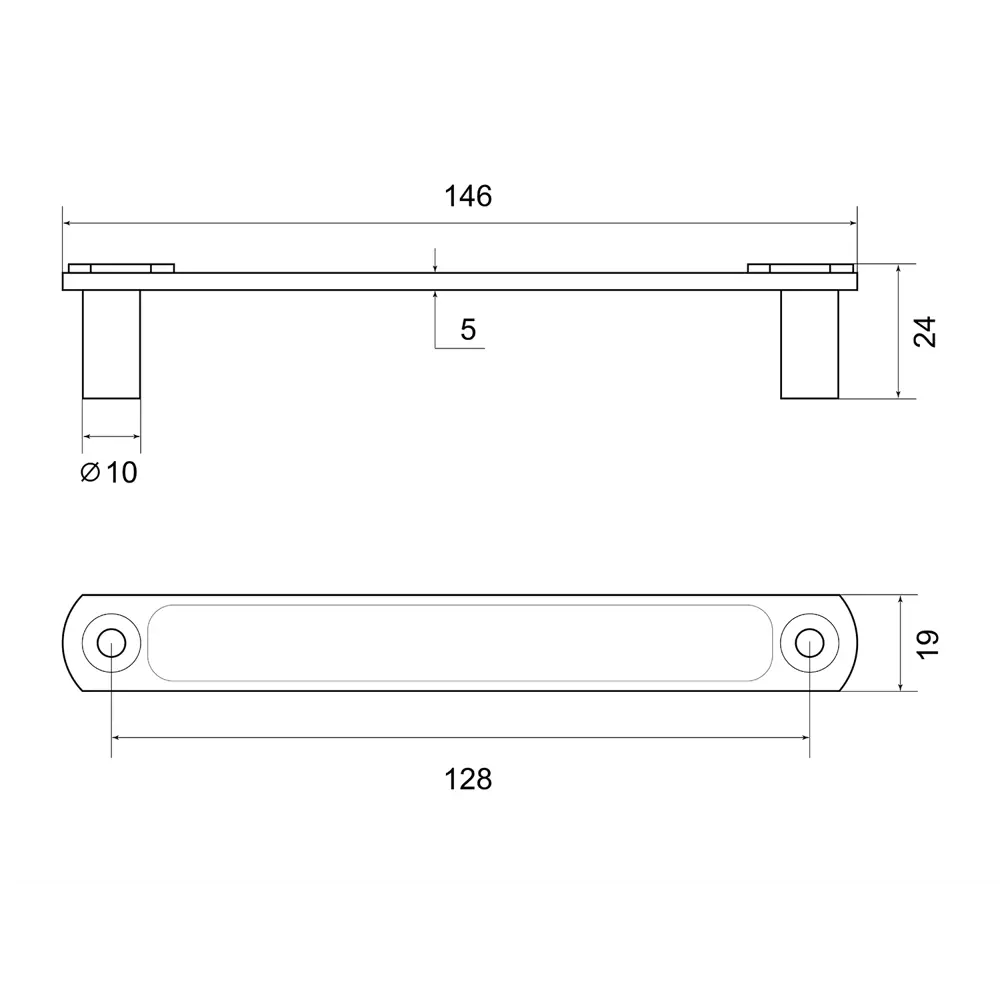 86899825 Ручка-скоба мебельная Kooning ЦАМ 128 мм цвет матовый черный STLM-1011742 PALLADIUM  - Вид №2