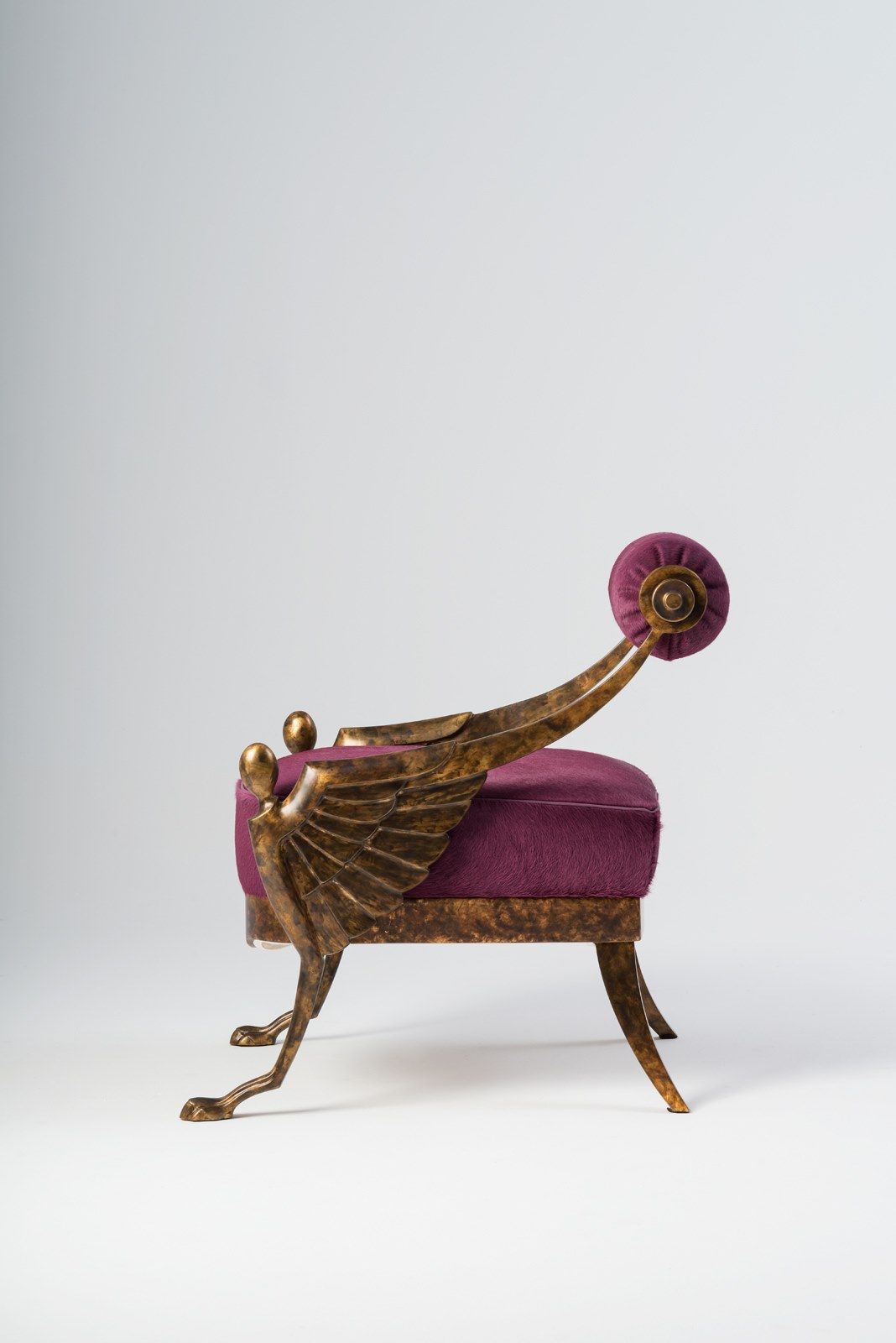 Кресло из овечьей шерсти и травленой латуни Mantellassi 1926 OVER ARCH-00076867 - Вид №6