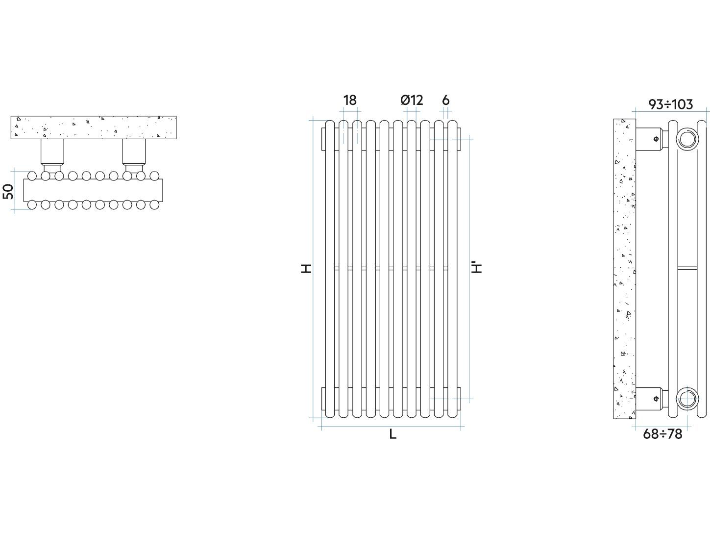 Стальной модульный вертикальный мебельный радиатор Irsap Арфа ARCH-00063136 - Вид №5