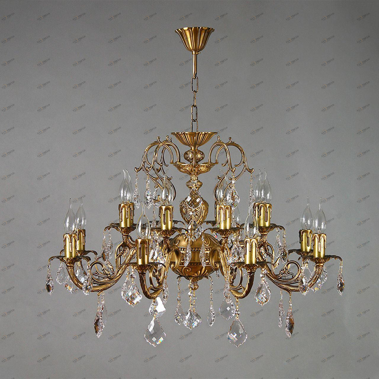 Подвесная люстра Ambiente Alicante 8888/8+8 AB Leaf Crystal бронза AMBIENTE ДИЗАЙНЕРСКИЕ, ALICANTE 188267 Бронза 