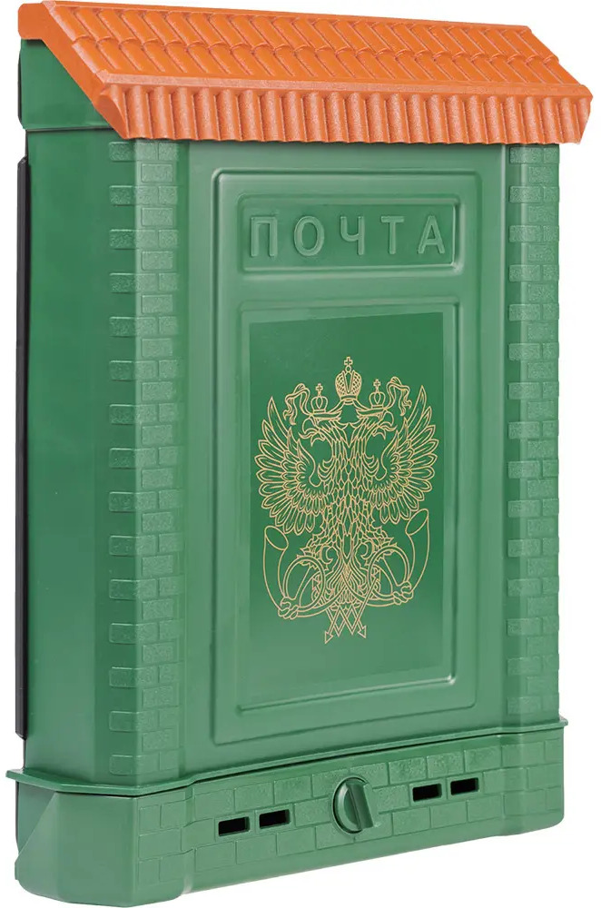 91510517 Ящик почтовый Жук Премиум с накладкой зеленый STLM-1007752