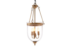 Подвесной светильник из стекла и бронзы