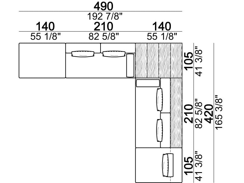 Тканевый модульный садовый диван Arketipo SANTOS ARCH-00052540 - Вид №40