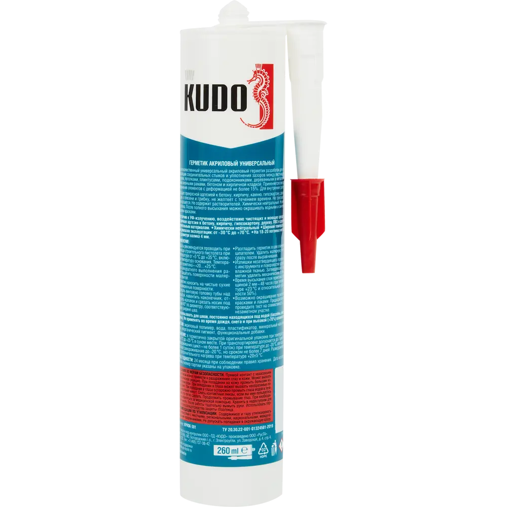 Акриловый герметик Kudo Praktik универсальный для внутренних работ 260 мл 84579996 STLM-0052290 - Вид №1