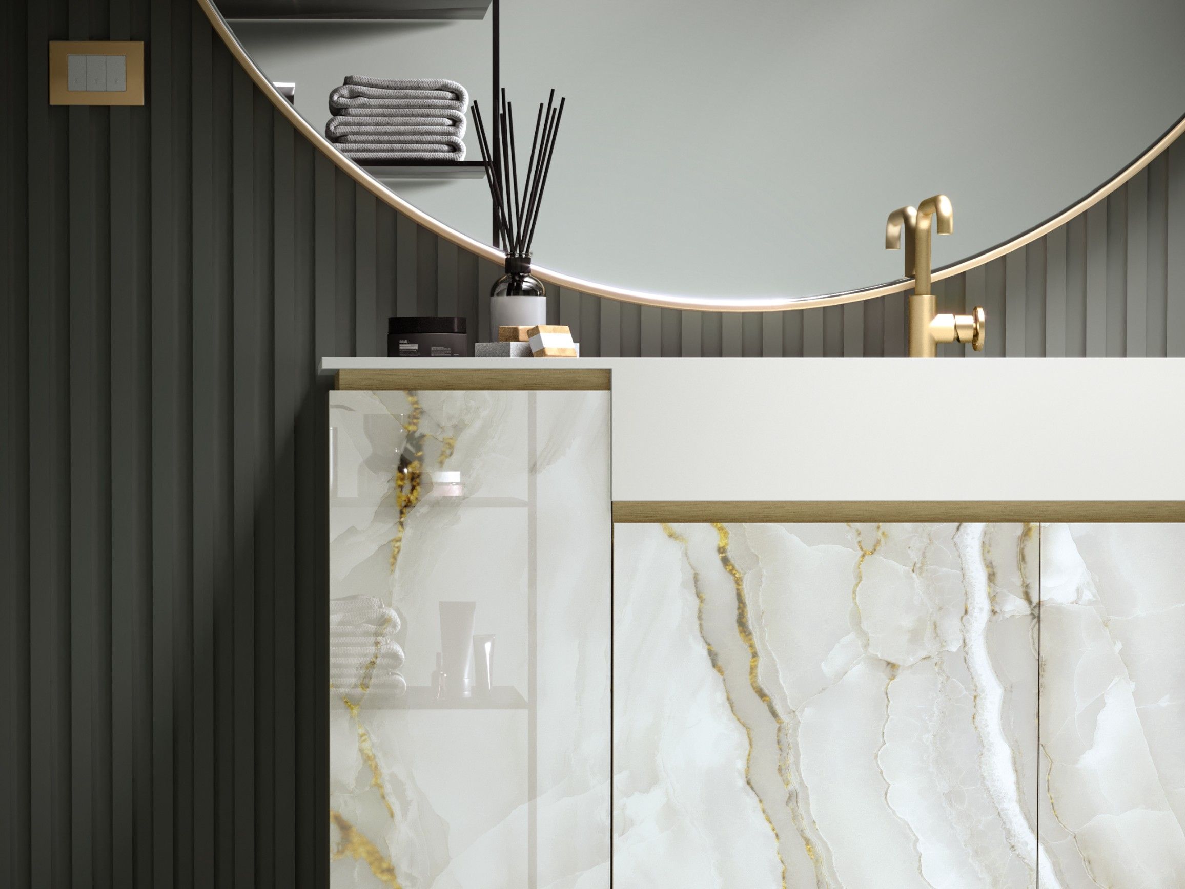 Стеклянная секционная напольная раковина со встроенной раковиной ARTELINEA FUSION ARCH-00048710