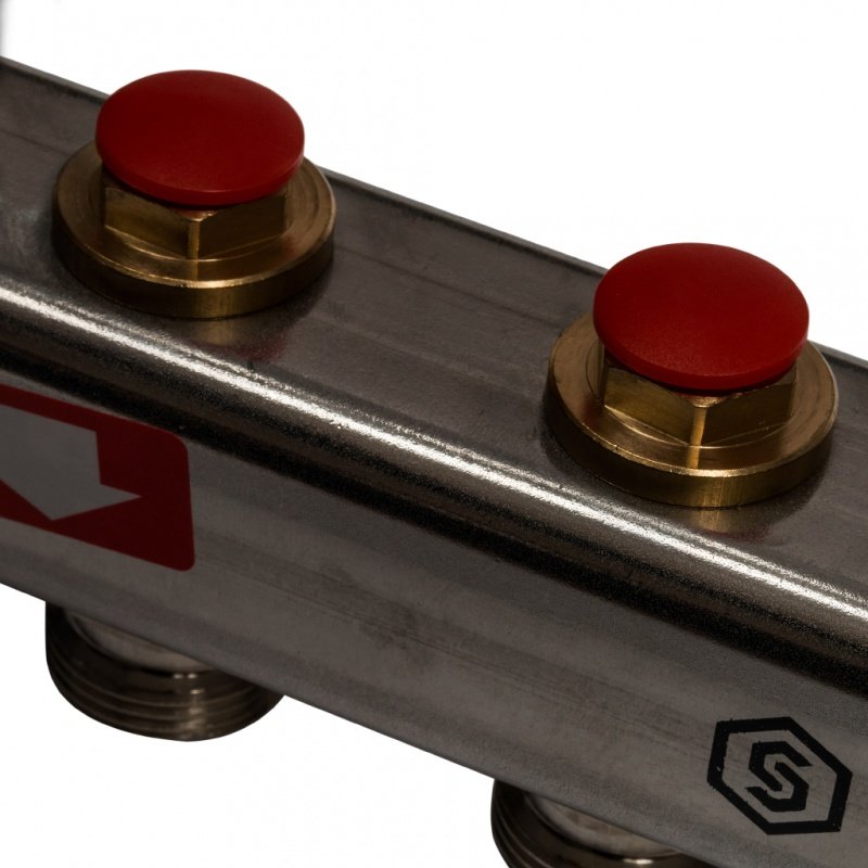 Распределительный коллектор из нерж. стали STOUT в сборе 3/4" х 1/4" х 3 выхода без расходомеров SMS0912000003 - Вид №3