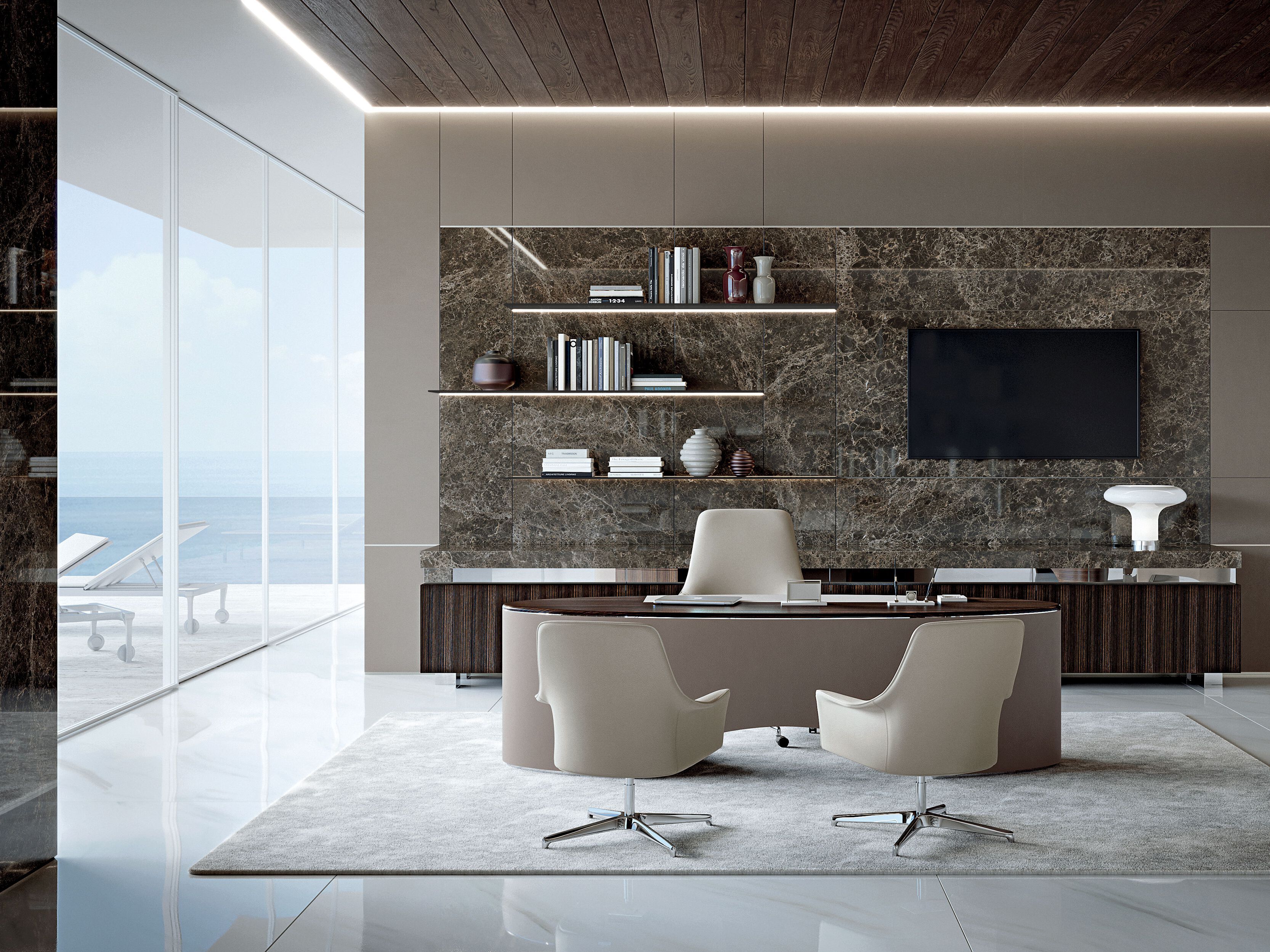 Деревянный стол с ящиками Longhi Blooming ARCH-00123611 - Вид №5