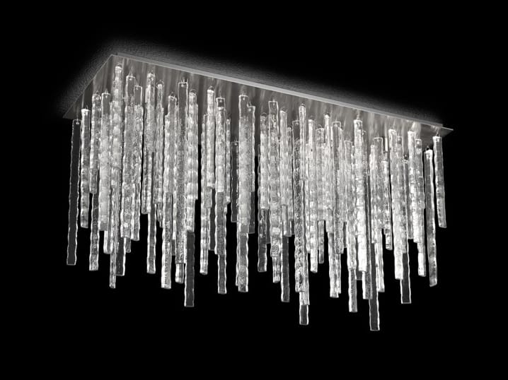 Прямоугольный потолочный светильник из дутого стекла MULTIFORME POLARIS ARCH-00120888