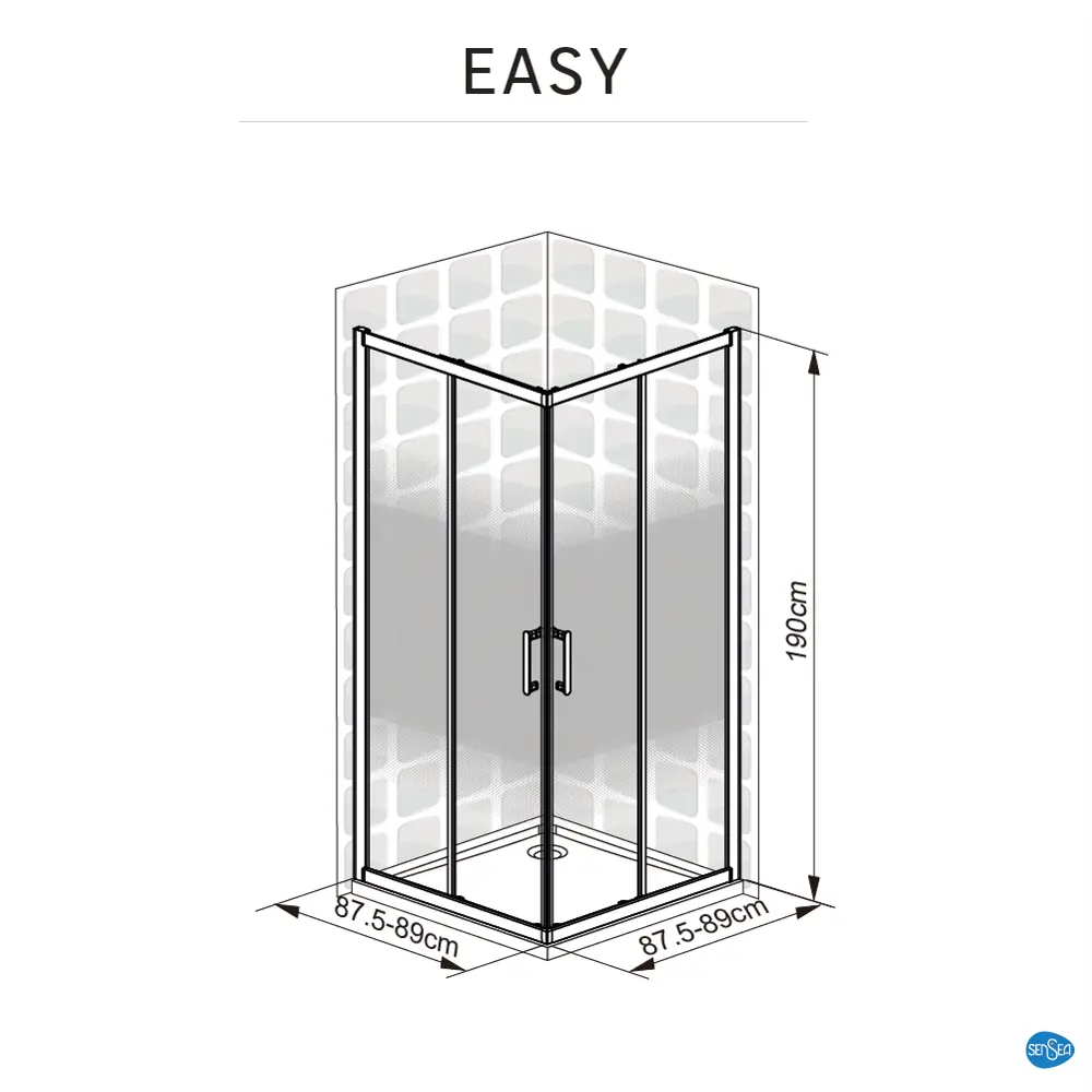 Комплект стекол для душевой ширмы Sensea Easy 90x90 см стекло с шелкографией, цвет профиля на выбор 88103579 STLM-2035447 - Вид №24