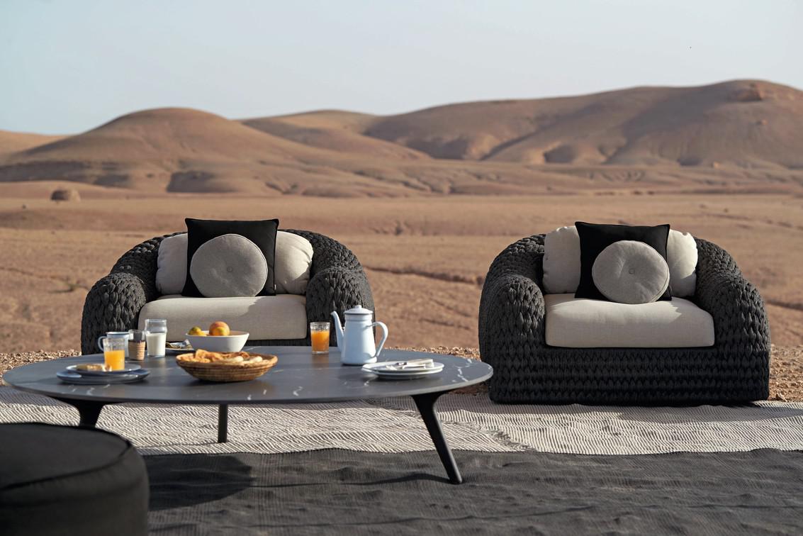 MNST991 Журнальные столики teak nero ⌀100см Manutti Torsa - Вид №12