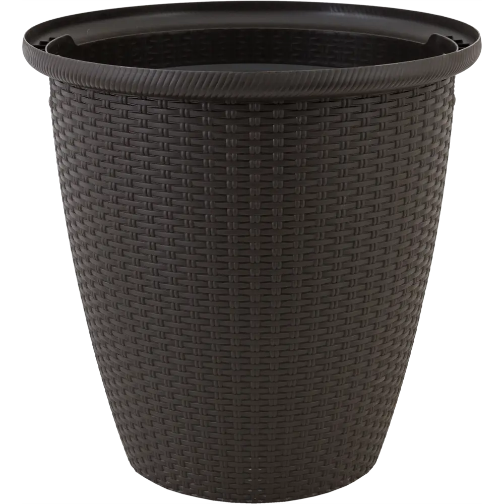 Кашпо INGREEN «Раттан» напольное с роликами, 47 см, шоколад 82824913 Ротанг STLM-0036594