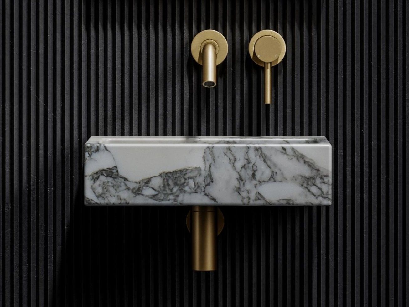 Прямоугольный подвесной умывальник из мрамора Арабескато LUSSO VIA ARCH-00063761