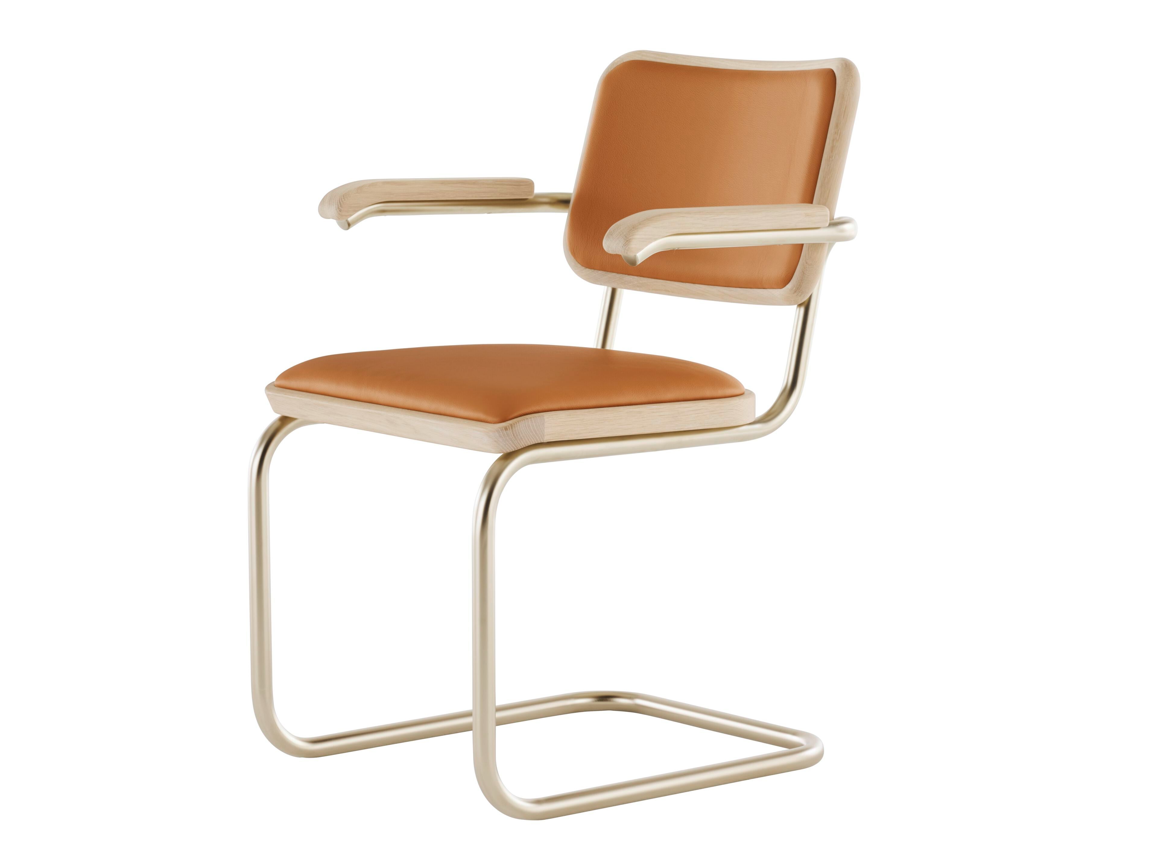 Стальной и кожаный консольный стул THONET JS. THONET ARCH-00129296 - Вид №2