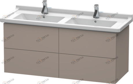 LC626904343 Тумбочка подвесная L-Cube #LC6269 1220 x 469 мм Базальт матовый, декор Duravit