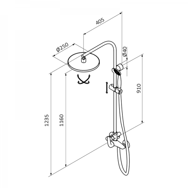 Смеситель для душа TEN PRO GRB MIXERS 10465500XL  - Вид №1