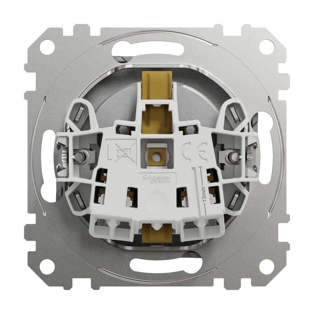 Розетка встраиваемая Systeme Electric Sedna Design с заземлением, цвет алюминий 84826884 STLM-2134718 - Вид №2