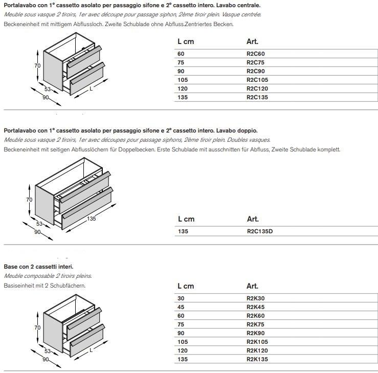 ARTELINEA Настенная тумба под умывальник с ящиками  Al 577  - Вид №7