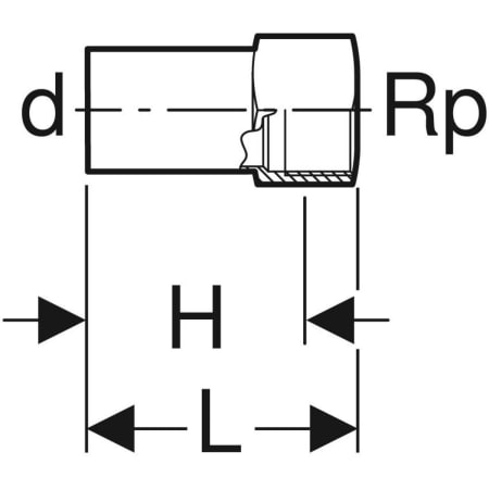 21918 Переходник Geberit Mapress из углеродистой стали, с внутренней резьбой и гладким концевиком Geberit  - Вид №2